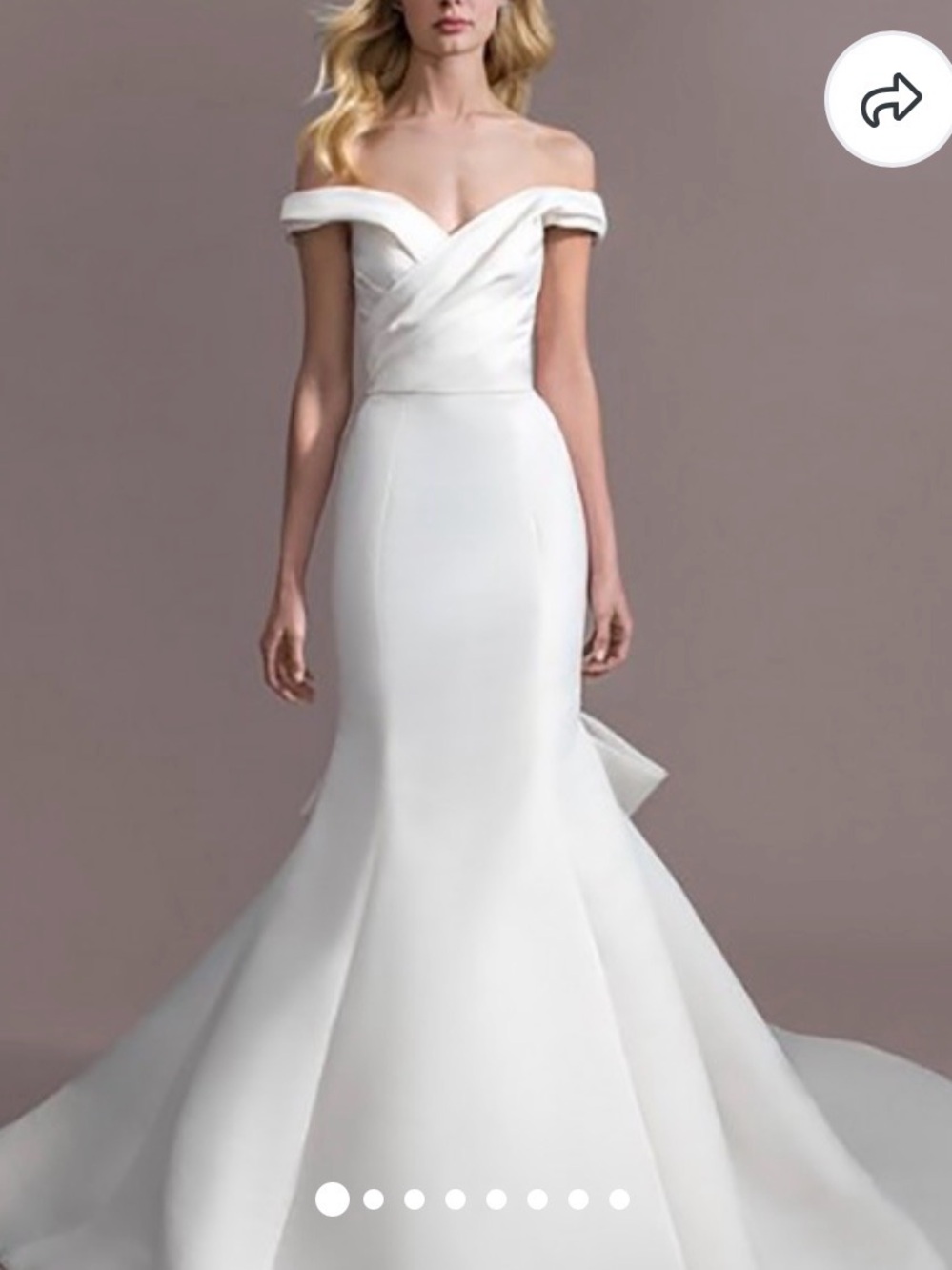 Off-Shoulder White Mermaid Bridal Gown